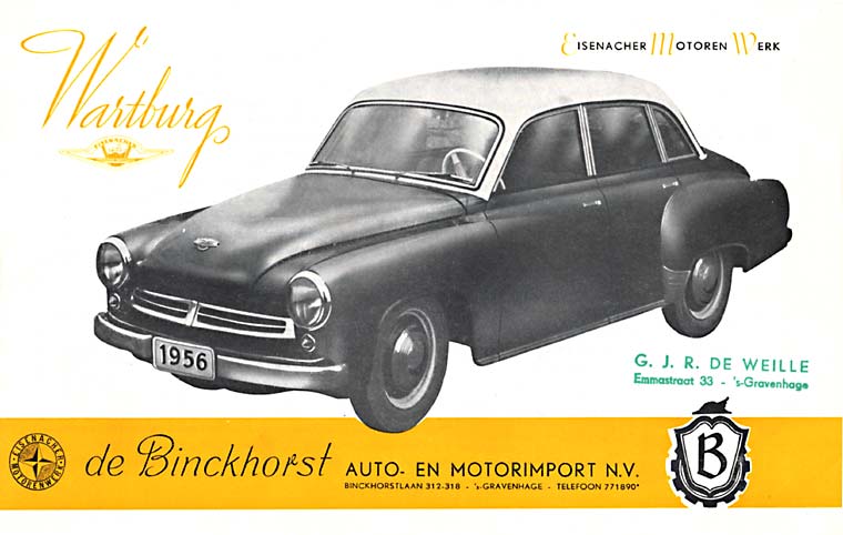 Wartburg 311 Limousine 1956 Titel Netherlands