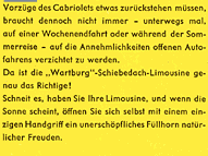 Wartburg 311 Cabrio und Limousine Prospekt 1958