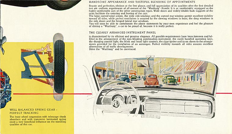 Wartburg 311 Kombi Prospekt 1957 Poster englisch