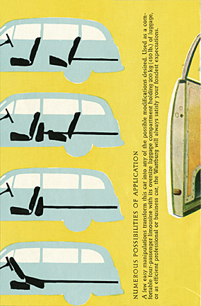 Wartburg 311 Kombi Prospekt 1957 Poster englisch