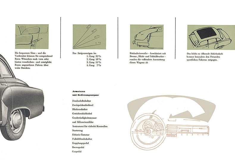 Foto Wartburg 311 1959: Armaturen und Eigenschaften