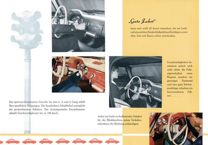 Wartburg 313 Sport 1959: Bedienung und Innenraumaufteilung
