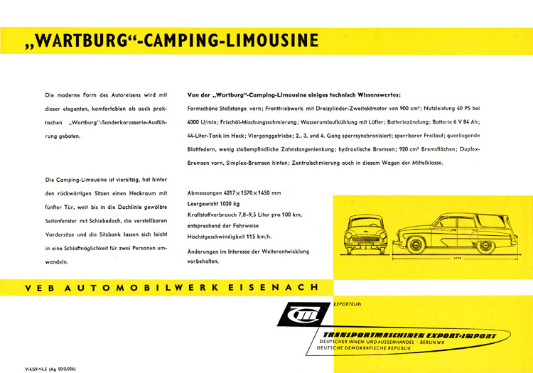 311 Camping Limousine Technische Daten A4