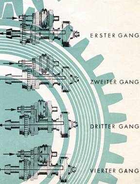 Wartburg 311 Prospekt 1958 Getriebe