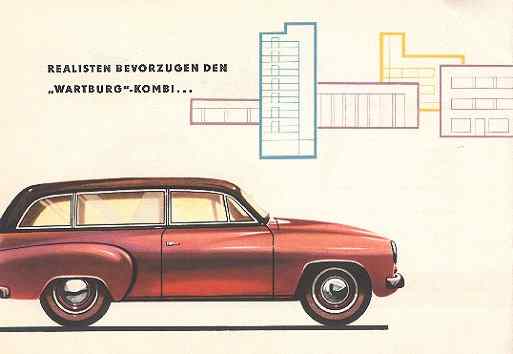 Wartburg-Kombi im Prospekt mit den gleichen Farben wie meiner