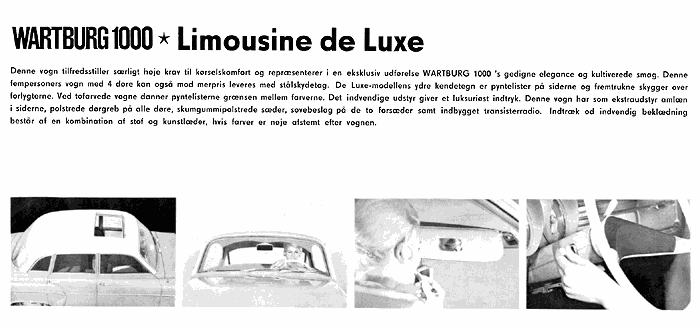 Wartburg 1000 Limousine De Luxe Aussstattung